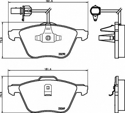 HELLA PAGID 8db355008921 -  Комплект тормозных колодок, дисковый тормоз
